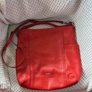 Coach Red Pebbled Leather Crossbody Bag